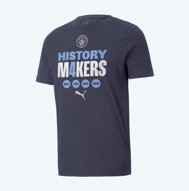เสื้อทีเชิ้ตแมนเชสเตอร์ ซิตี้ 'History M4kers' Premier League Victory Tee 2023/24 ของแท้