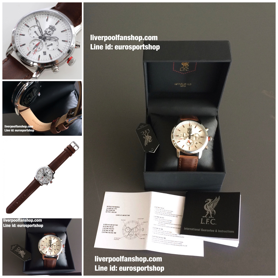 นาฬิกาข้อมือลิเวอร์พูลสายหนัง LEATHER STRAP สีน้ำตาลของแท้