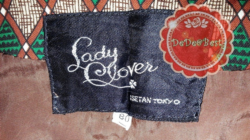 ขายแล้วค่ะD54:Vintage dress เดรสวินเทจลายกราฟฟิคสีเขียวและสีน้ำตาล (Brand Lady Lover ISETAN TOKYO) ! ส่งฟรีค่าาา.. !!❤