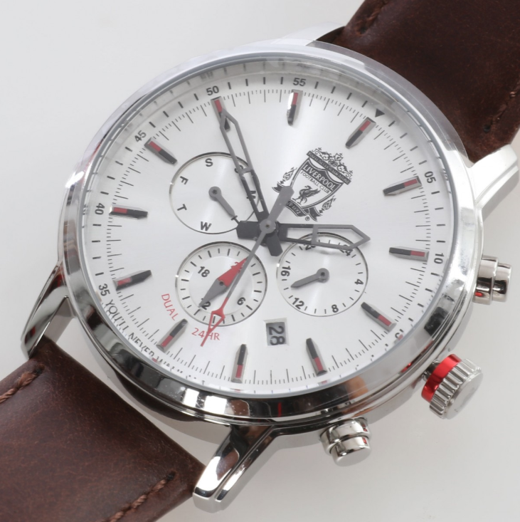 นาฬิกาข้อมือลิเวอร์พูลสายหนัง LEATHER STRAP สีน้ำตาลของแท้