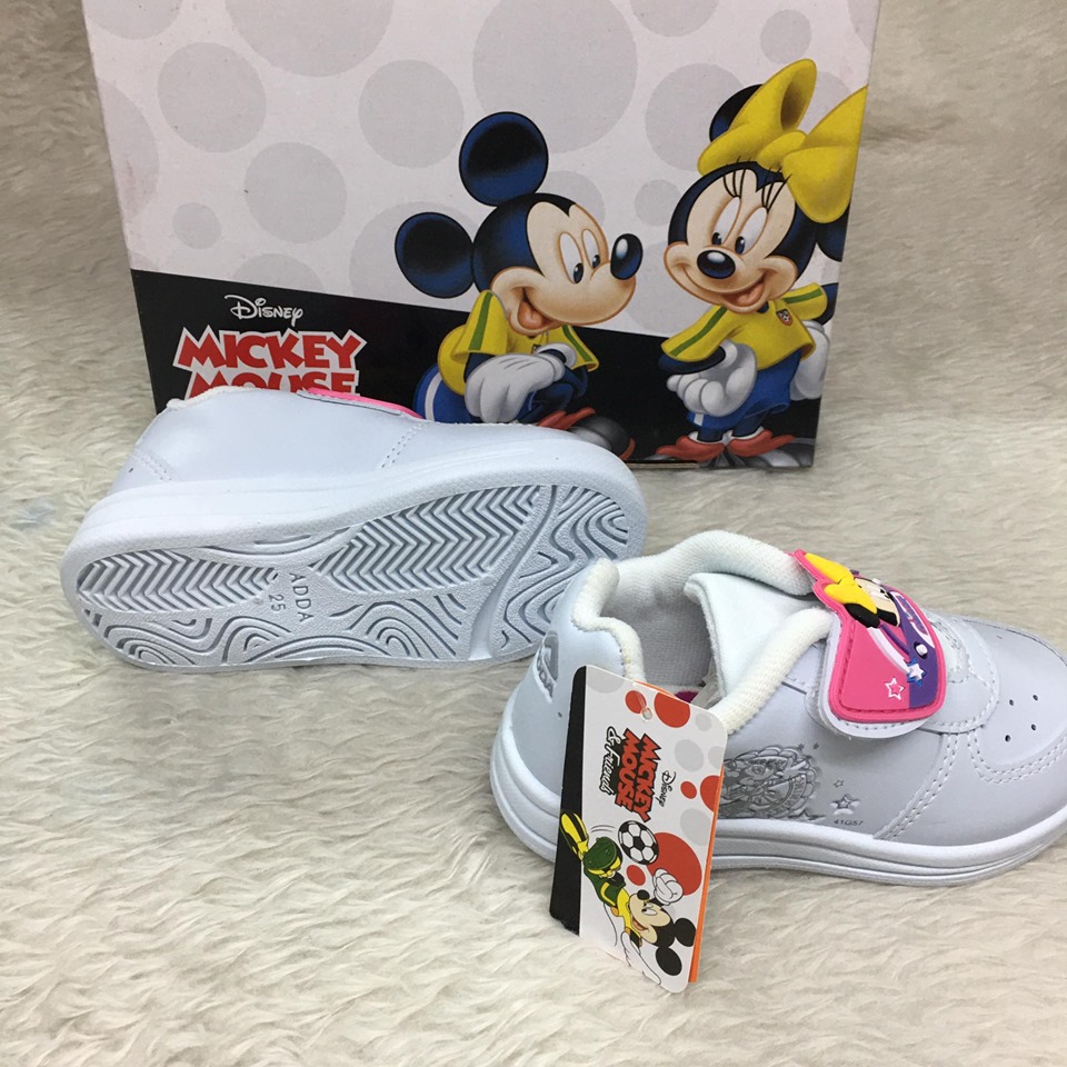 รองเท้านักเรียน สีขาว ADDA ลาย Minny Mouse