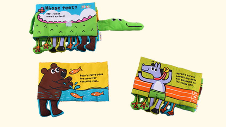 หนังสือผ้าทายปัญหา Whose feet? by Jollybaby