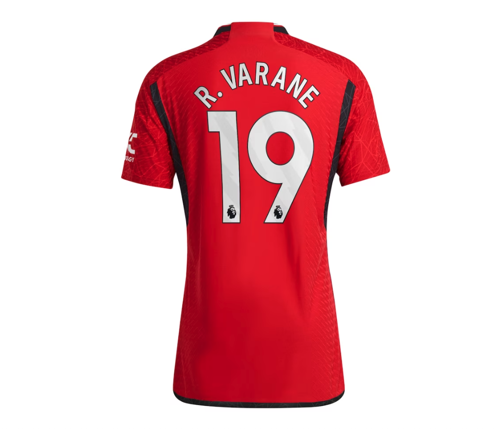 เสื้อแมนเชสเตอร์ ยูไนเต็ด 2023 2024 ทีมเหย้ารุ่นเวอร์ชั่นนักเตะ Home Authentic ติดชื่อเบอร์ R. Varane 19 ของแท้