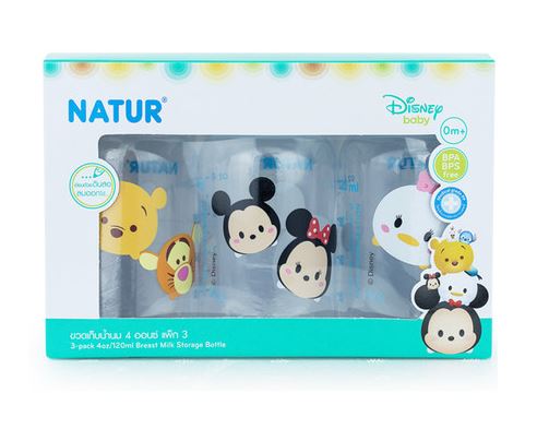 [แพค 3] Natur ขวดเก็บน้ำนม 4 oz. Tsum Tsum