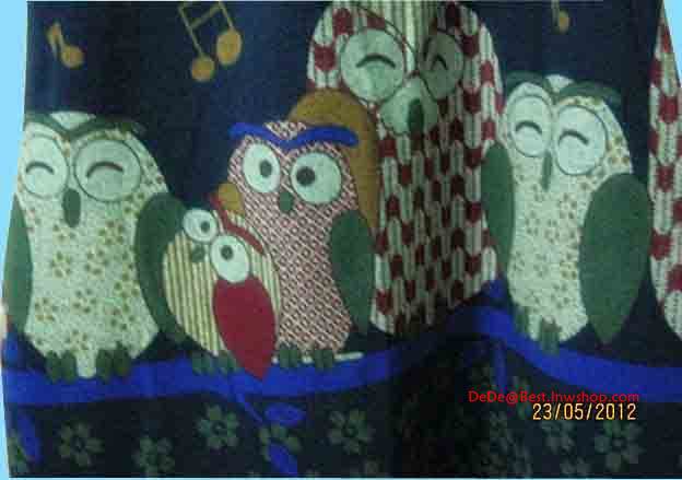 ขายแล้วค่ะ D9:2nd hand dress เดรสผ้าวูล ลายครอบครัวนกฮูกสุดน่ารัก❤