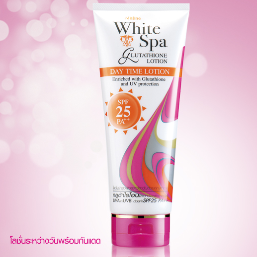 White Spa Glutathione Day Time Lotion SPF25 PA++ โลชั่นผสมกันแดดเนื้อบางเบา กลิ่นหอม