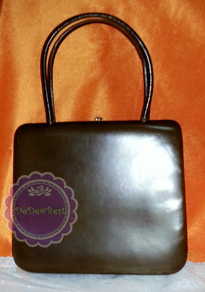B39:Vintage leather bag กระเป๋าถืิอหนังแท้สีน้ำตาลทรงสี่เหลี่ยม !ส่งฟรีคร่าา..