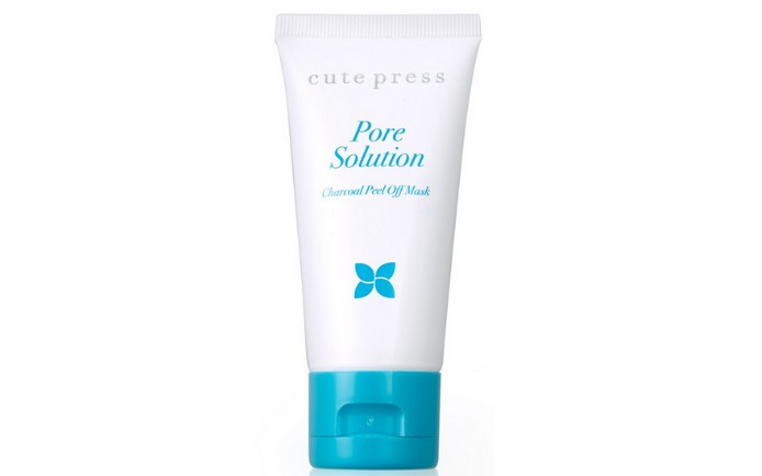 Cute Press Pore Solution Charcoal Peel Off Mask มาส์กพอกผิวหน้าอุดมด้วยผงถ่านจากไม้ไผ่ ที่มีคุณสมบัติช่วยดูดซับความมัน สิ่งสกปรกจากรูขุมขน ช่วยทำความสะอาดผิวหน้าอย่างล้ำลึก
