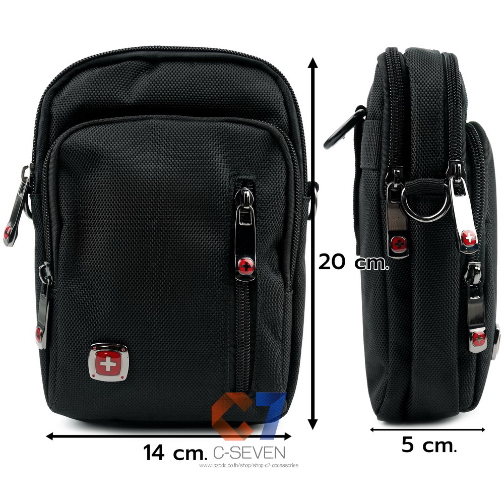 DAKAR กระเป๋าหนังคาดเอว สะพายข้าง ใบใหญ่ แนวตั้ง ใส่มือถือขนาด 5 - 6.7 นิ้ว (0623)