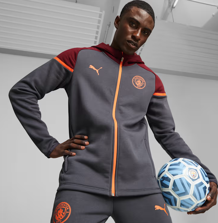เสื้อฮู้ดแมนเชสเตอร์ ซิตี้ Football Casuals สีเทาของแท้