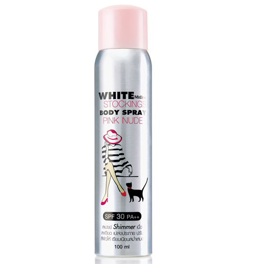 Mistine White Stockings Body Spray สเปรย์ถุงน่อง สำหรับผิวกาย ปรับสีผิว ปกปิด เรียบเนียน กลมกลืน พร้อมป้องกันแดด