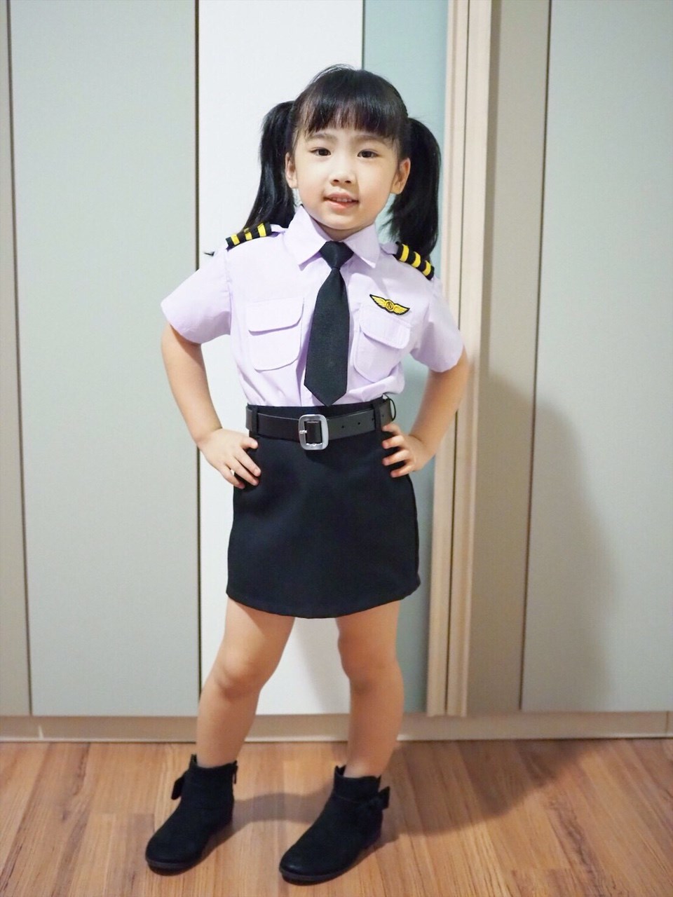 ชุดแฟนซีอาชีพในฝัน คุณหนูนักบินเด็กหญิง Size S-L