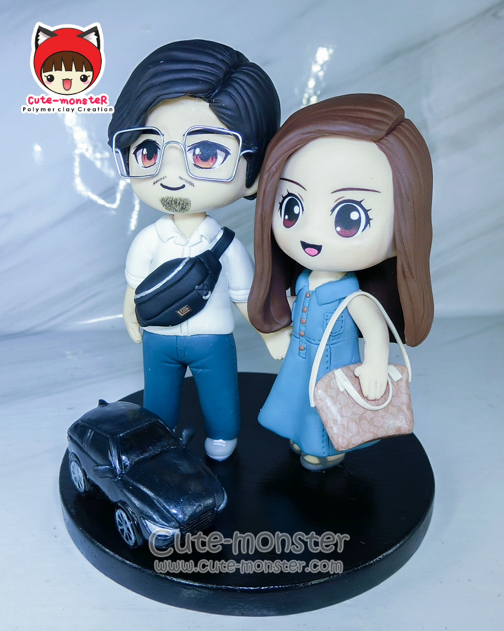โมเดลคู่รัก สูง 4" โมเดลดินปั้น ของขวัญวาเลนไทน์ ของขวัญวันครบรอบ