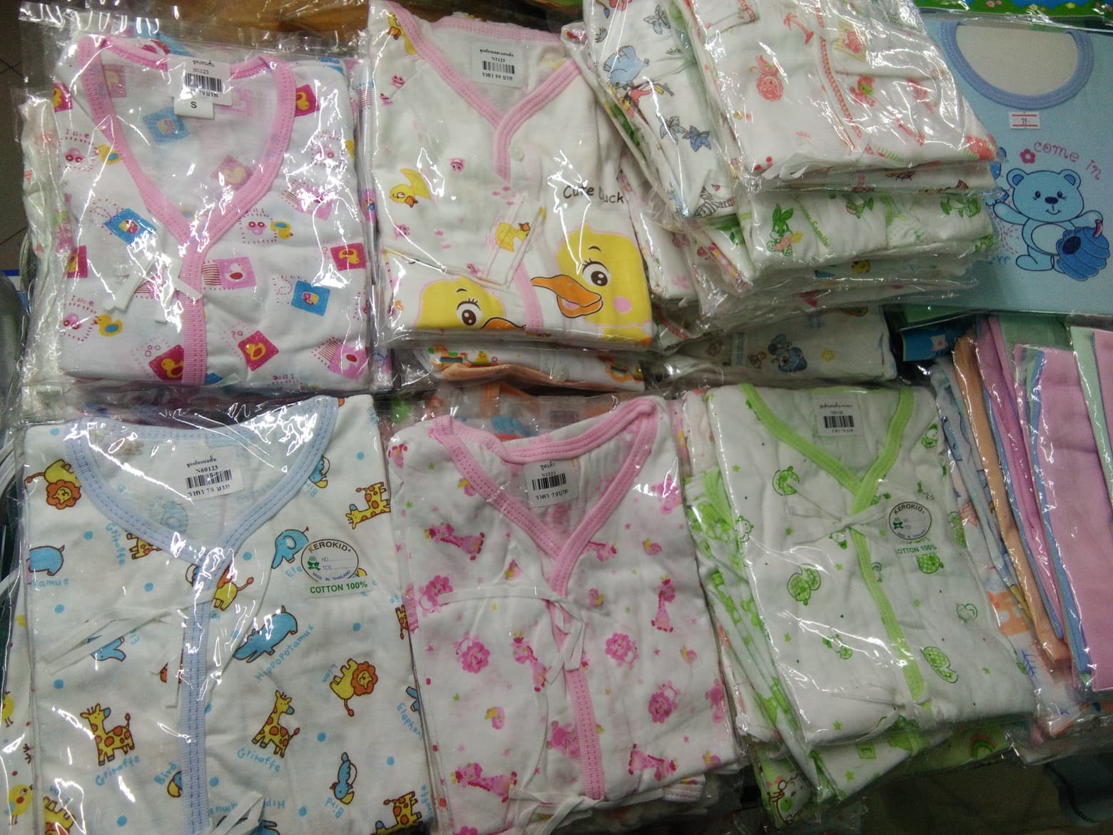 ชุดเด็กอ่อน แขนสั้นขาสั้น ผูกป้ายหน้า