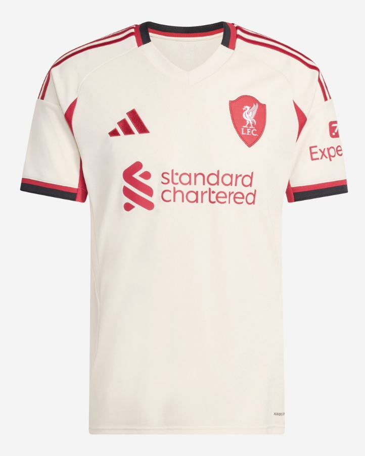 เสื้อลิเวอร์พูล 2025 2026 ทีมเยือน CHAMPIONS 20+อาร์มทอง+No Room For Racism ของแท้