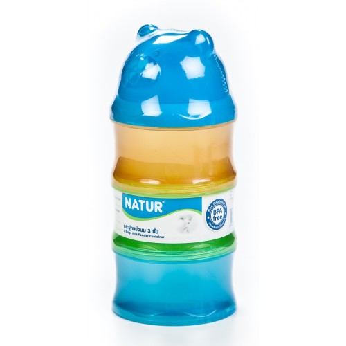 กระปุกแบ่งนมผง Natur 3 ชั้น รูปหมี BPA-Free
