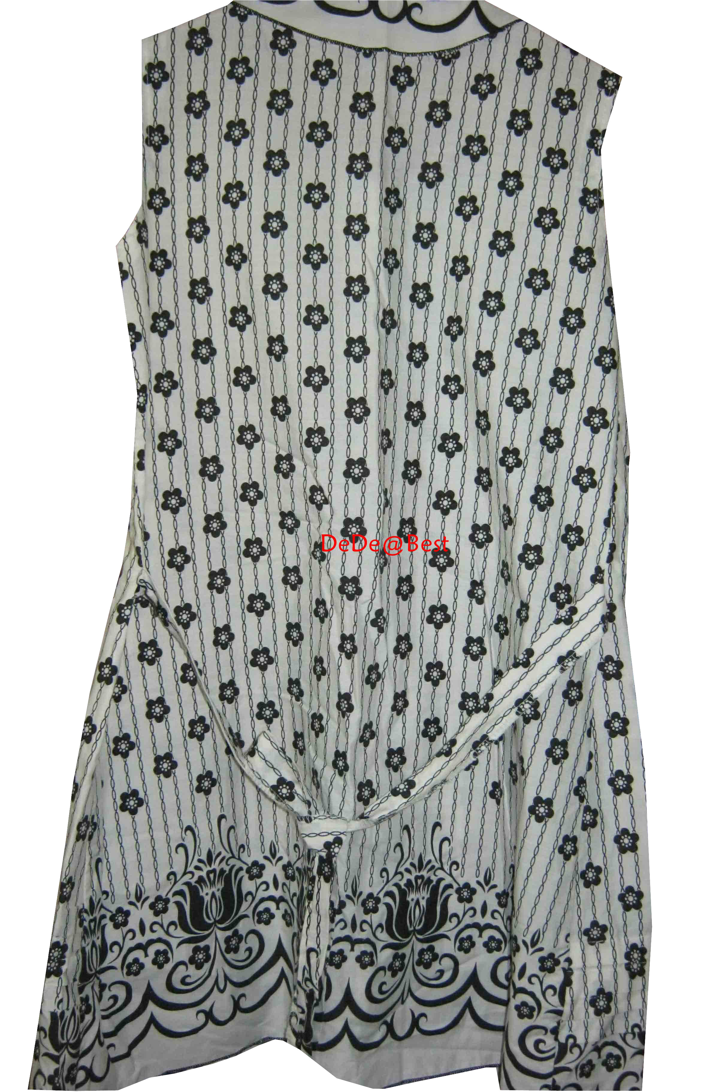 แถมให้คุณนาค่ะ D16:2nd hand dress เดรสสั้นแขนกุด ลายกราฟฟิคและดอกไม้❤