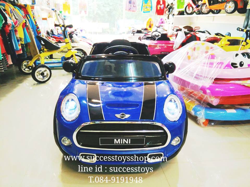 รถแบตเตอรี่เด็กนั่งไฟฟ้า รุ่น JE195 ยี่ห้อ MINI COOPER (งานแท้) 2 มอเตอร์ สีน้ำเงิน
