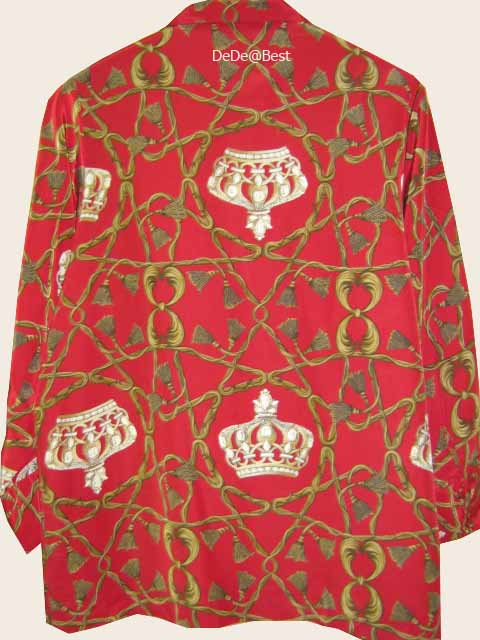 ขายแล้วค่ะ T33:Vintage top เสื้อวินเทจสีแดงลายมงกุฎและพู่เชือก❤