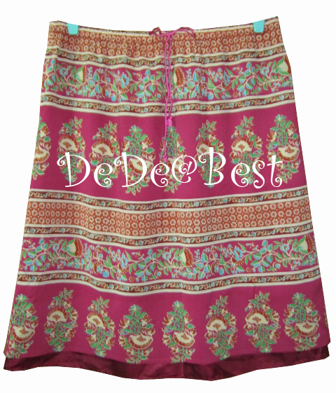 ขายแล้วค่ะ S4:Vintage skirt กระโปรงวินเทจสีชมพูลายสวย❤