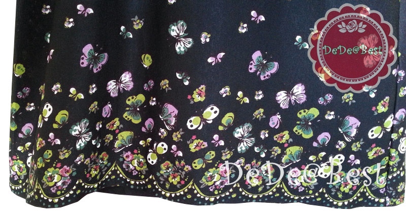 ขายแล้วค่ะT98:2nd hand top เสื้อแขนยาวสีดำลายดอกไม้และผีเสื้อ❤