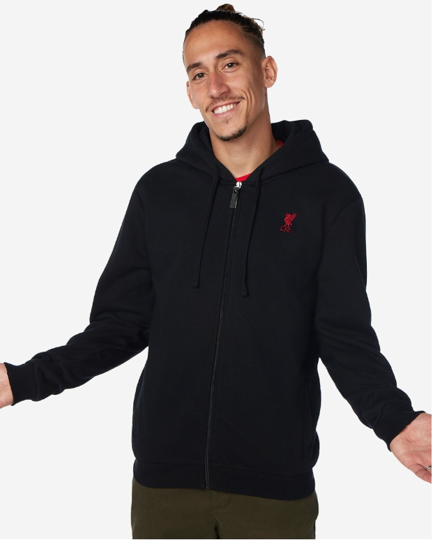 เสื้อฮู้ดลิเวอร์พูล Zip Through Hoodie สีดำของแท้