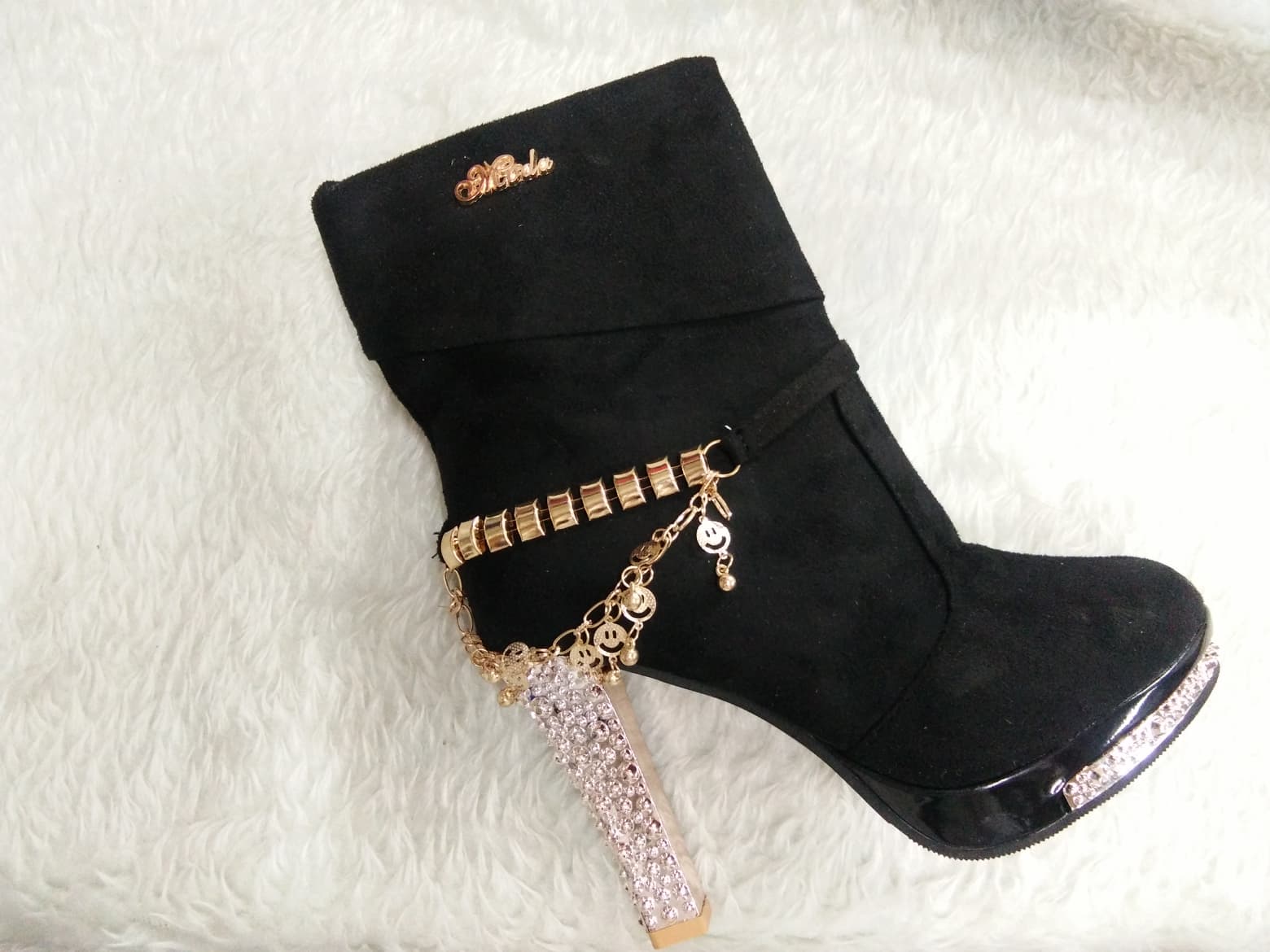 รองเท้าบูส1568ส้นเพชร