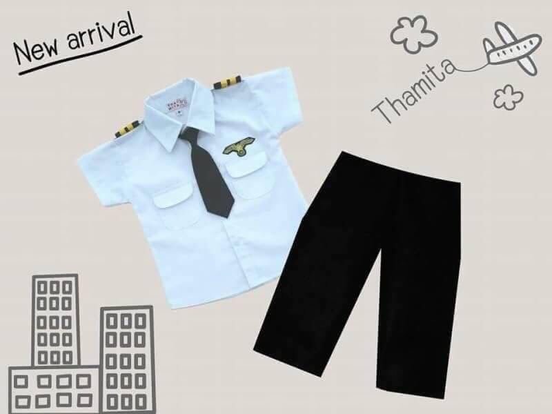 ชุดแฟนซีอาชีพในฝัน คุณหนูนักบินเด็กชาย Size S-L
