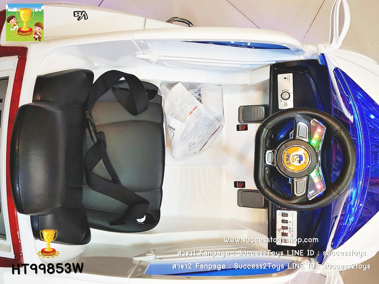 HT99853 รถแบตเตอรี่เด็กนั่งไฟฟ้า ยี่ห้อ BMW V8 มี3สี แดง ขาว ดำ