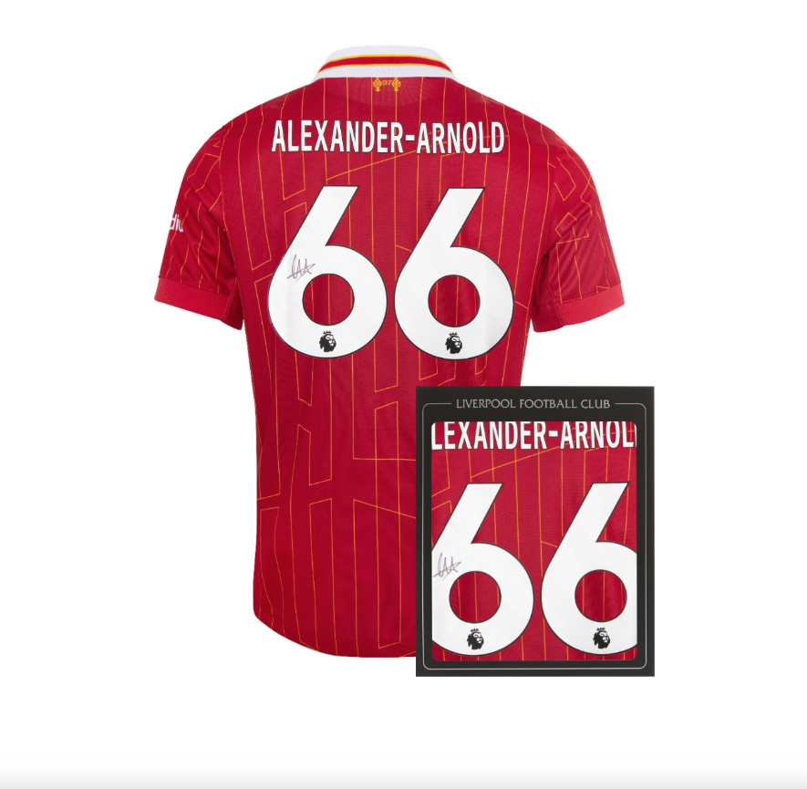 เสื้อลายเซ็นต์นักเตะลิเวอร์พูล 2024 2025 ทีมเหย้า Signed 24/25 Trent มีใบเซอร์ติฟิเคทรับรองของแท้