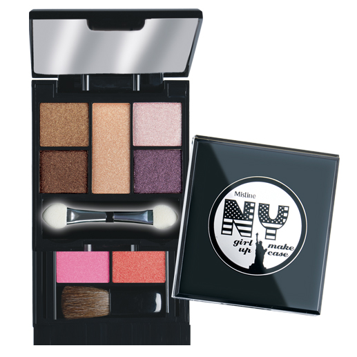 *พร้อมส่ง* Mistine NY Girl Makeup Case ชุดแต่งหน้า มิสทีน เอ็นวาย เกิร์ล อายแชโดว์ 5 สี และบลัชออน 2 สี