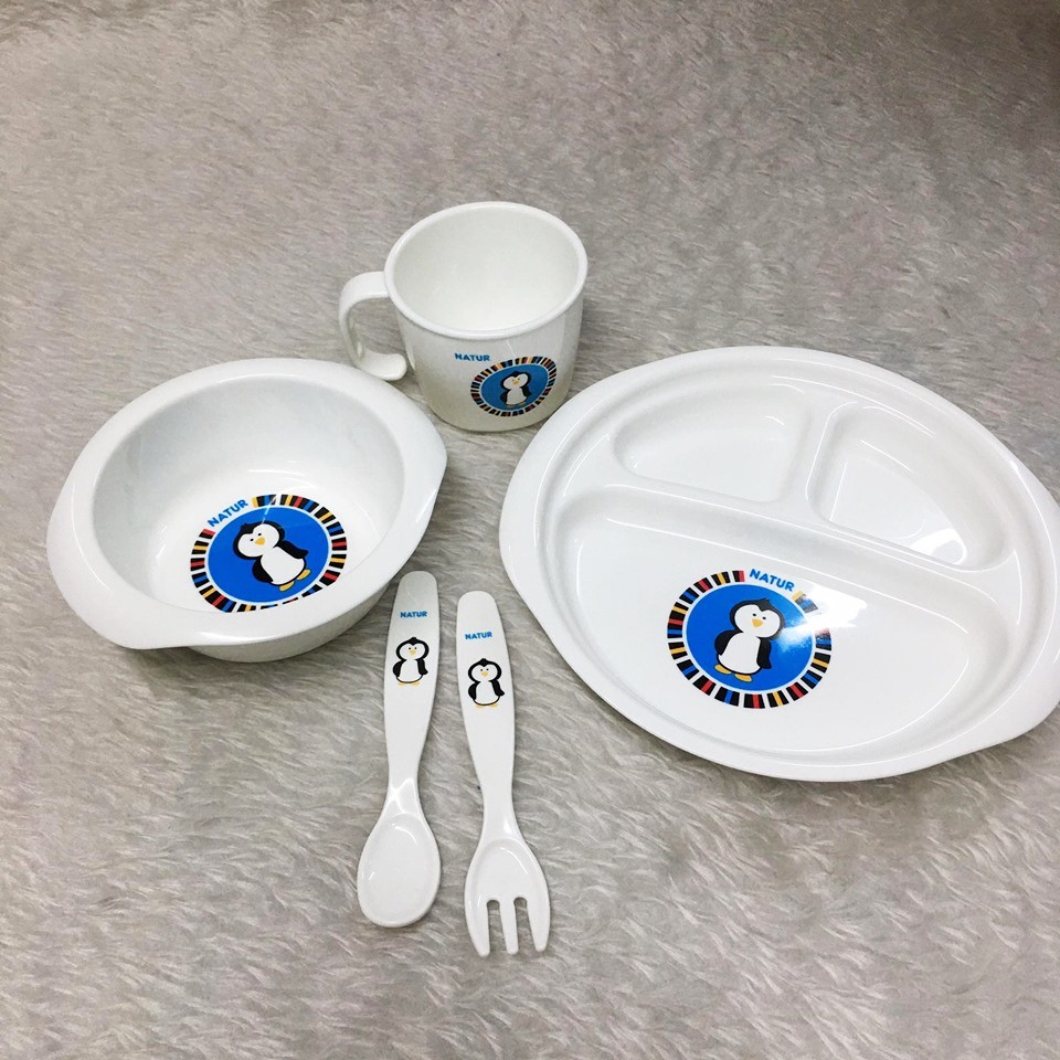ชุดทานข้าวเด็ก ภาชนะบรรจุอาหารเด็ก 5 ชิ้น - NATUR