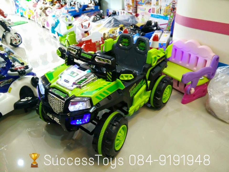 รถแบตเตอรี่เด็กนั่ง รุ่น LN068 รถจิ๊ฟ 2 มอเตอร์ 2 แบต 6v7 มี 3 สี เหลือง ส้ม เขียว