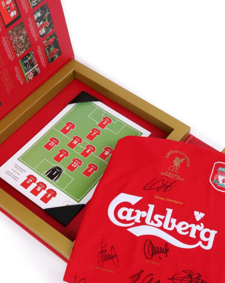 เสื้อลิเวอร์พูลพร้อมลายเซ็นต์ 11 นักเตะตัวจริง Istanbul 2005 มีใบเซอร์ฯ Limited-Edition ถึง 500 ชิ้นทั่วโลก ของแท้