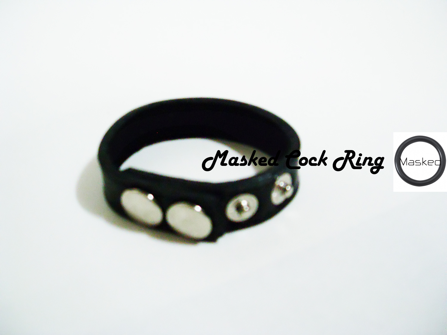 Black Masked Leather Adjustment Cock Ring
