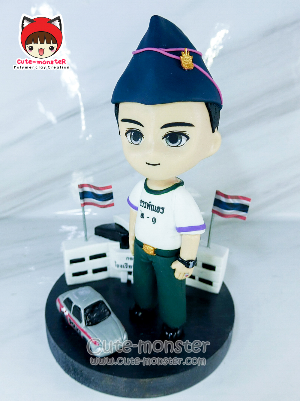 โมเดลดินปั้น 4" นักเรียนทหารอากาศ เตรียมทหาร พร้อมโหลแก้ว