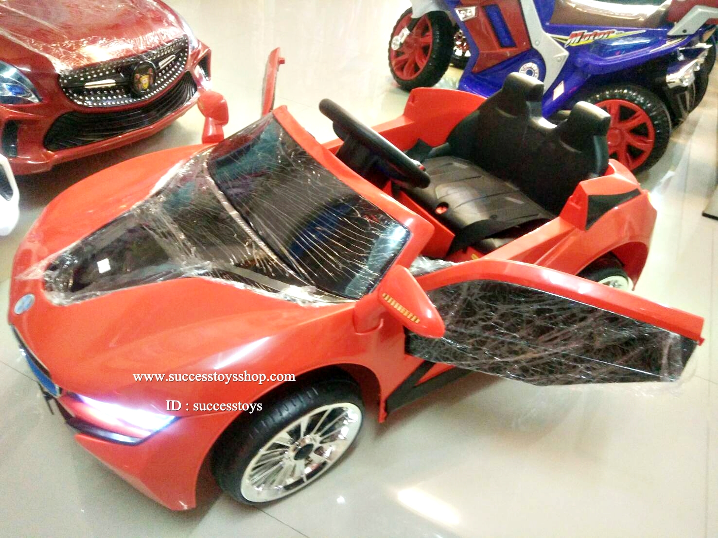 LN1668R รถแบตเตอรี่เด็กนั่ง BMW สีแดง