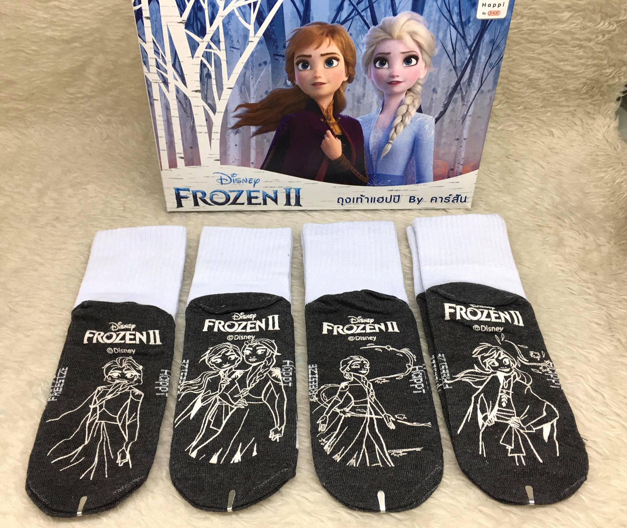 ถุงเท้านักเรียนกันลื่น แฮปปิ By คาร์สัน ลาย Frozen (คละลาย)