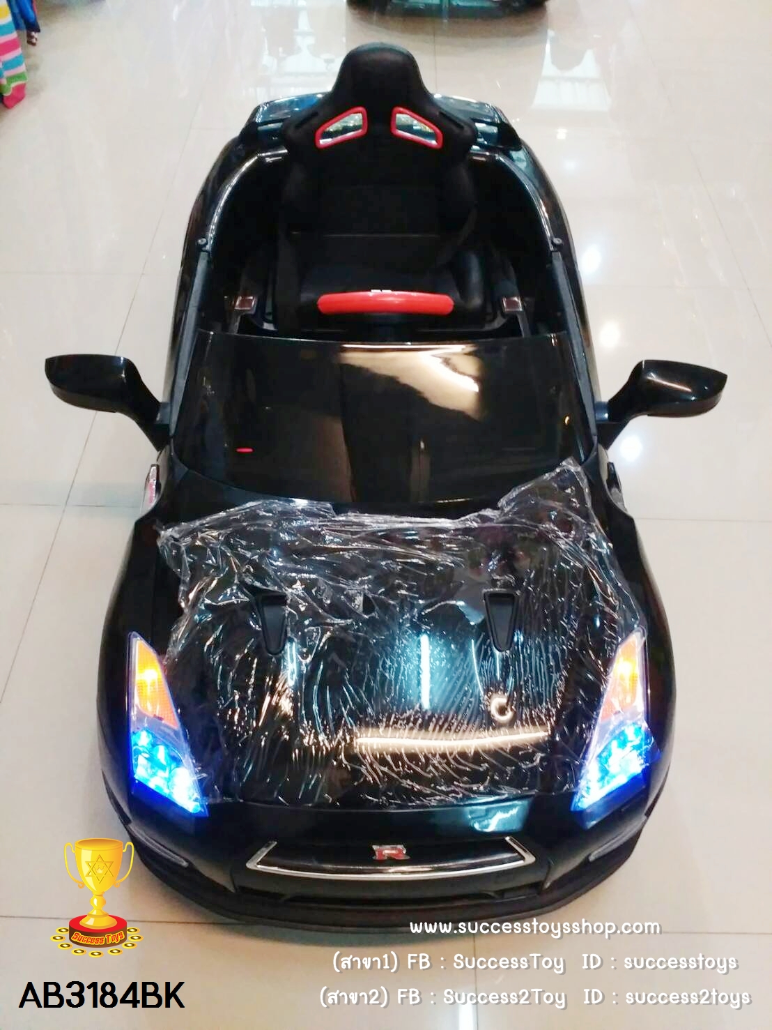 AB3184BK รถแบตเตอรี่ไฟฟ้า Nissan GTR (งานแท้) 2มอเตอร์ สีดำ