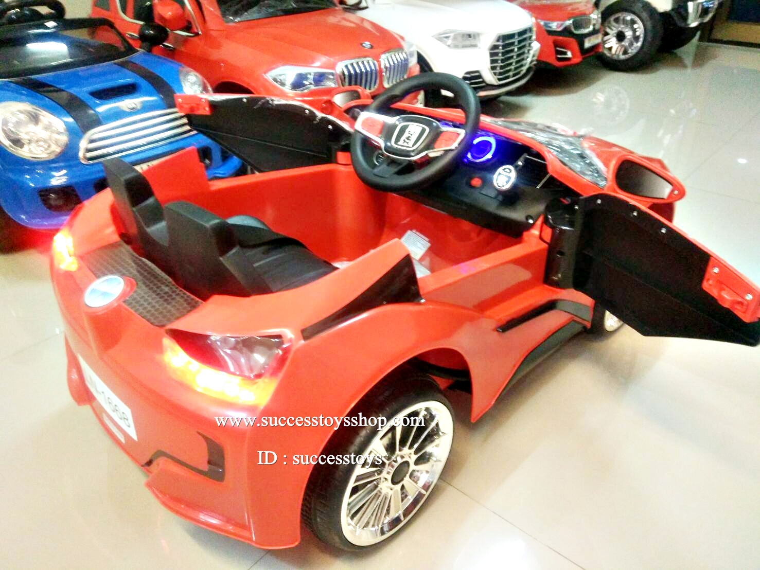 LN1668R รถแบตเตอรี่เด็กนั่ง BMW สีแดง