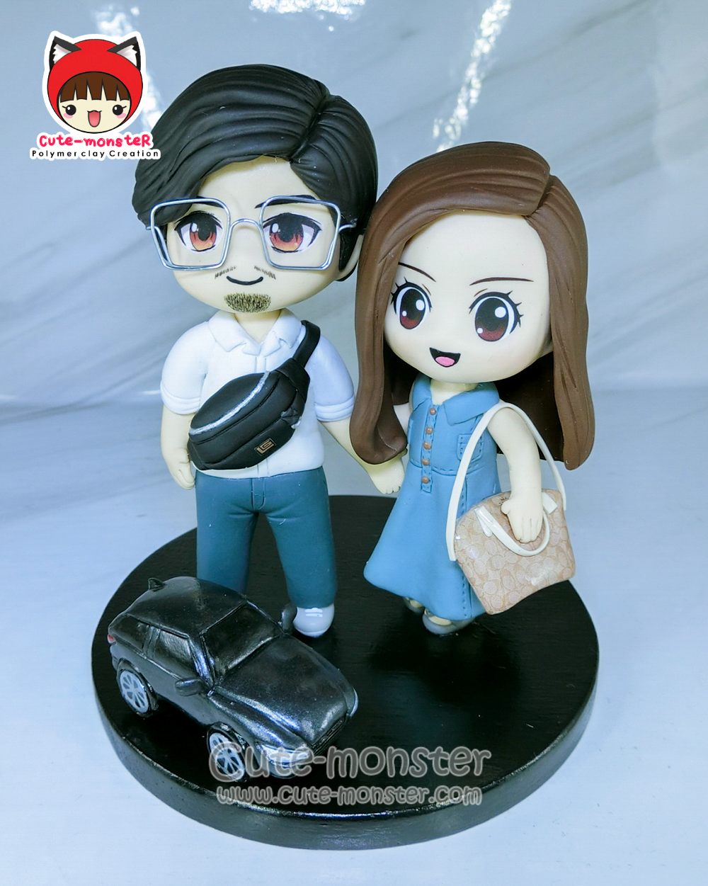 โมเดลคู่รัก สูง 4" โมเดลดินปั้น ของขวัญวาเลนไทน์ ของขวัญวันครบรอบ