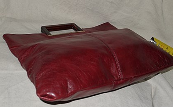 B35:Vintage leather bag กระเป๋าถือหนังแท้สีน้ำตาลแดง (สวยค่ะ)