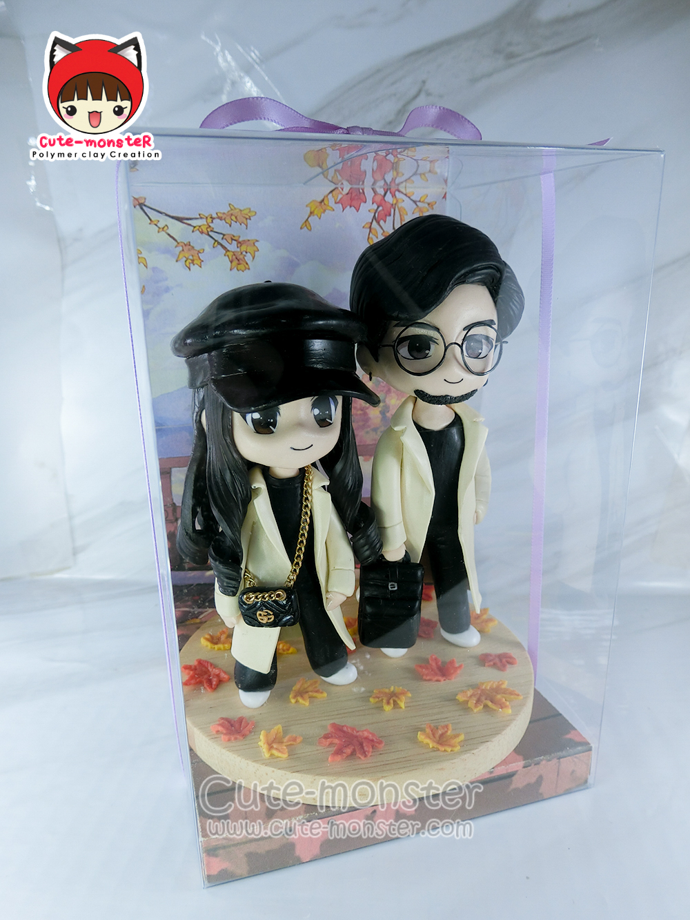 โมเดลคู่รัก ตุ๊กตาตกแต่งเค้ก งานสั่งทำตามแบบ สูง 4"