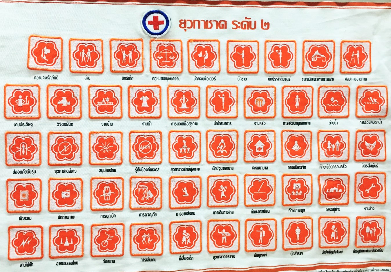 เครื่องหมายยุวกาชาด ระดับ ๒(สีส้ม)