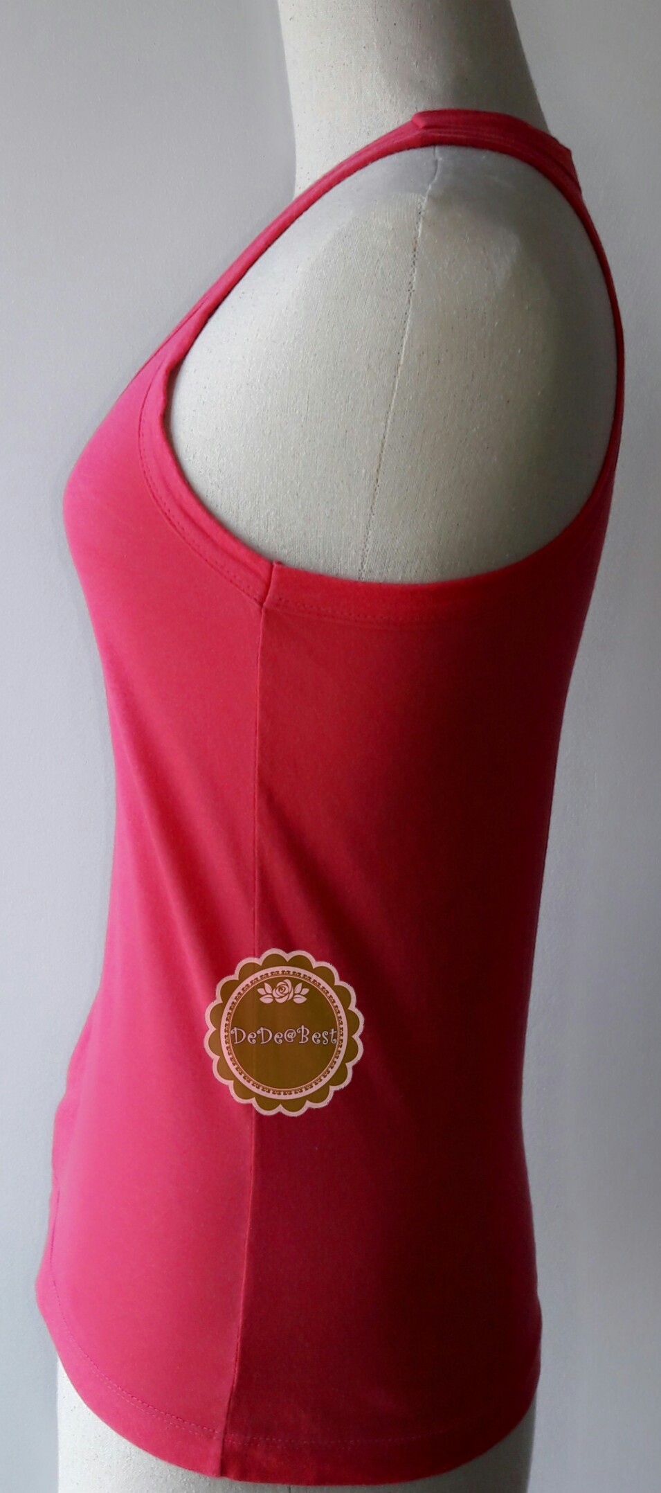 T90:2nd hand top เสื้อกล้ามสีชมพูสดใส