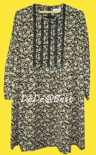 ขายแล้วค่ะ D28:Vintage dress เดรสวินเทจผ้าซีฟองลายดอกไม้พร้อมผ้าผูกเอว❤