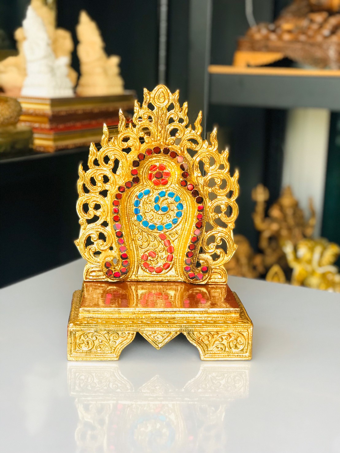 แท่นใบโพธิ์ 4 นิ้ว (งานกระจก)