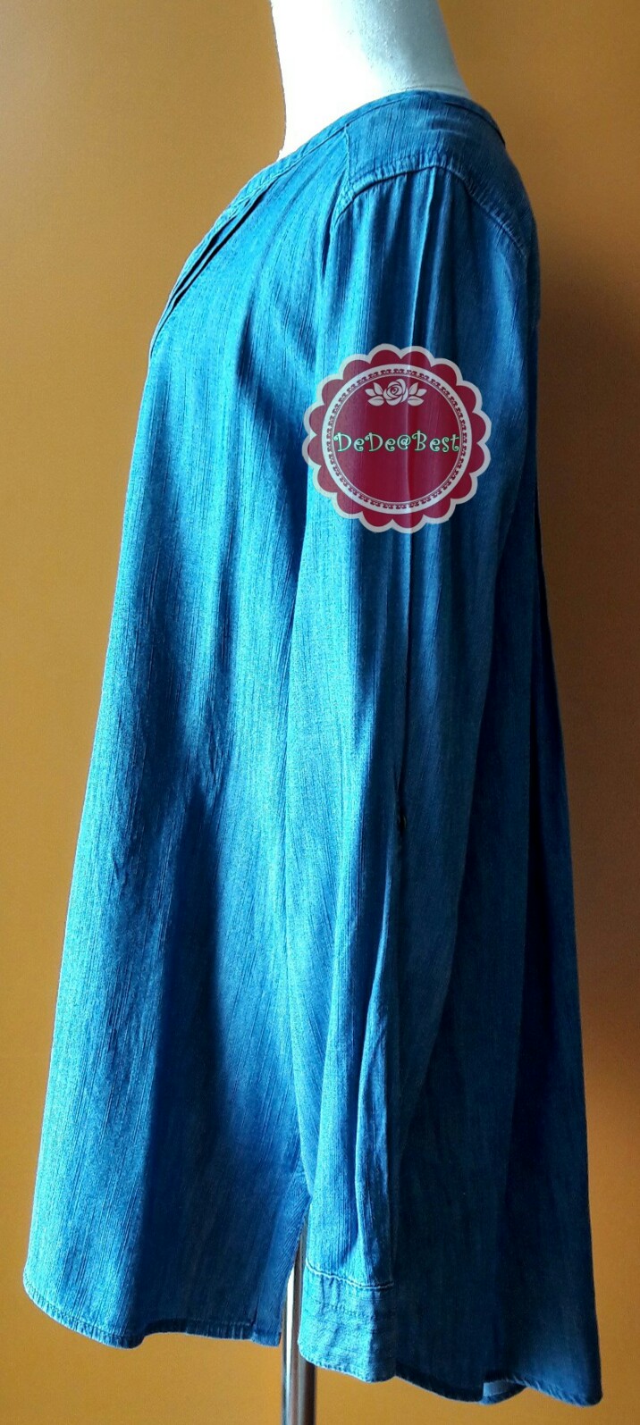 T130:First hand เสื้อยีนส์ คอวี แขนยาว (พับแขนติดกระดุมได้) สินค้าใหม่ค่ะ