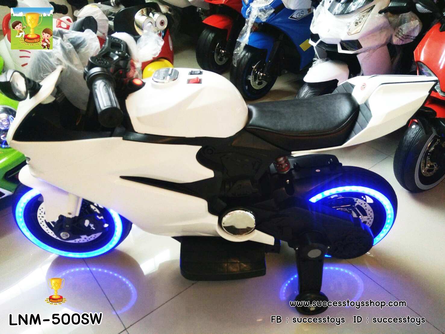LNM-500SW รถมอเตอร์ไซต์แบตเตอรรี่ ดูคาติ สีขาว
