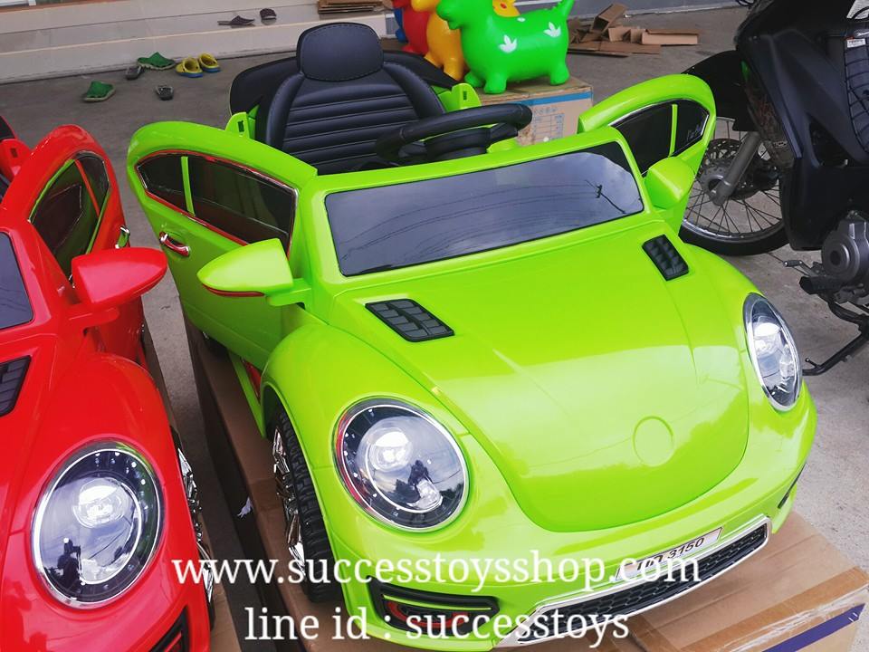 SL3150G รถแบตเตอรี่เด็กนั่งไฟฟ้า รถโฟล์ค 2มอเตอร์ สีเขียว